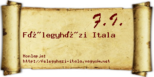 Félegyházi Itala névjegykártya